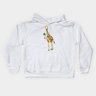 Giraffe Broccoli Vegetables Kids Hoodie